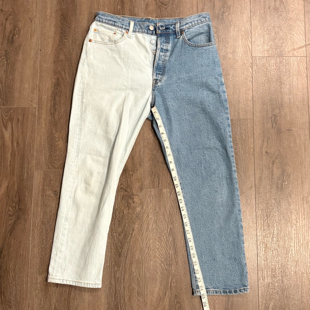 Levi's 501 Crop Jeans - Two-Tone (Light Wash & Dark Wash)